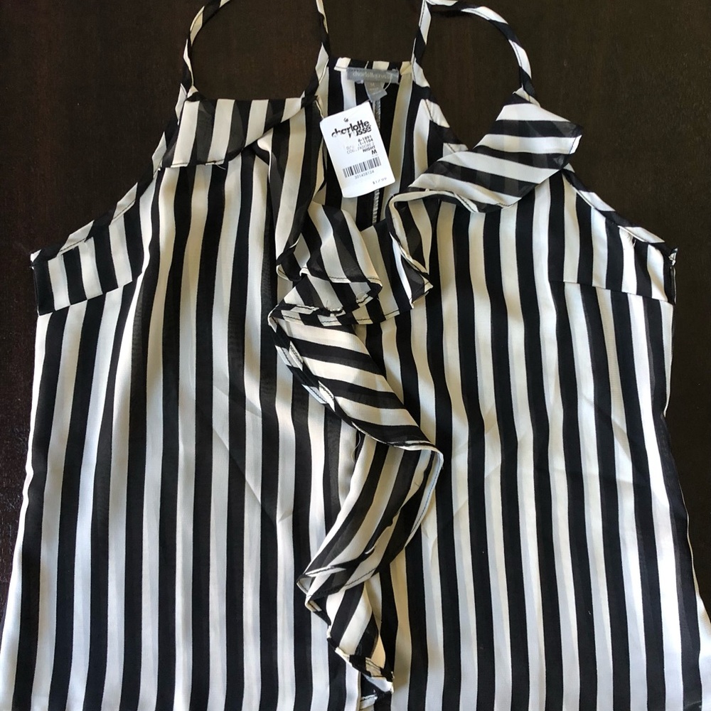Charlotte Russe Black and White Striped Blouse